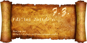 Fülei Zoltán névjegykártya